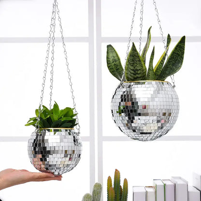 Boho Disco Ball Hanging Planter