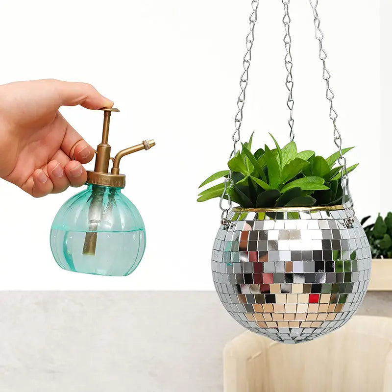 Boho Disco Ball Hanging Planter
