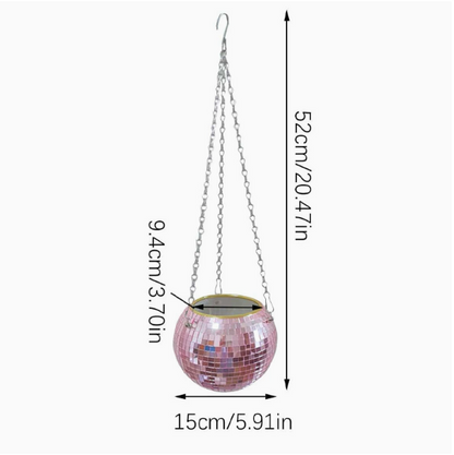 Boho Disco Ball Hanging Planter
